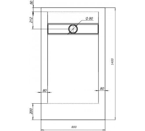 Душевой поддон из искусственного камня STWORKI Эстерсунд 140x80 440673 Белый