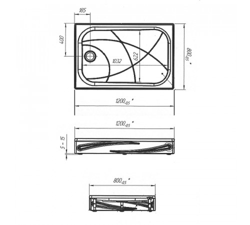 Акриловый поддон для душа 1MarKa Freya New 120x80 01пфн1280п Белый