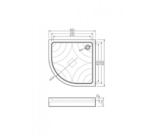 Акриловый поддон для душа Koller Pool Grace 80X80 GRACE80R Белый