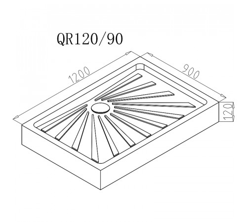 Душевой поддон из АБС-пластика Ceruttispa QR120/90 120х90 7750 Белый