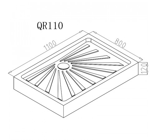 Душевой поддон из АБС-пластика Ceruttispa QR110 110х80 7749 Белый
