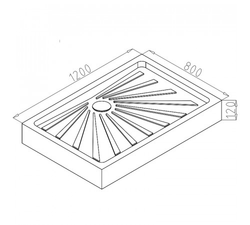Душевой поддон из АБС-пластика Ceruttispa QR121 120х80 7748 Белый