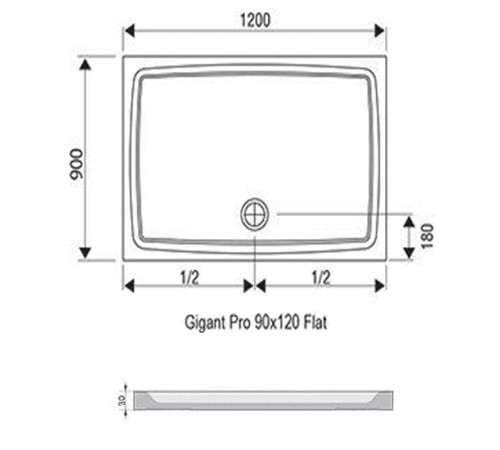 Душевой поддон из искусственного камня Ravak Gigant Pro 120x90 Flat XA03G711010 Белый