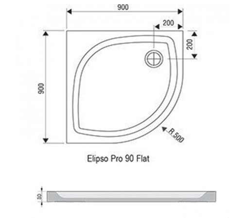 Душевой поддон из искусственного камня Ravak Elipso Pro 90х90 Flat XA237711010 Белый