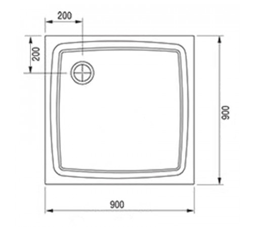 Душевой поддон из искусственного камня Ravak Perseus Pro 90х90 Flat XA037711010 Белый