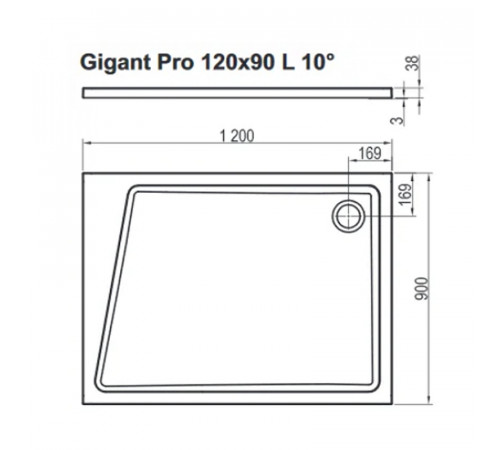 Душевой поддон из искусственного камня Ravak 10° Gigant Pro 120x90 XA05G70101L Белый