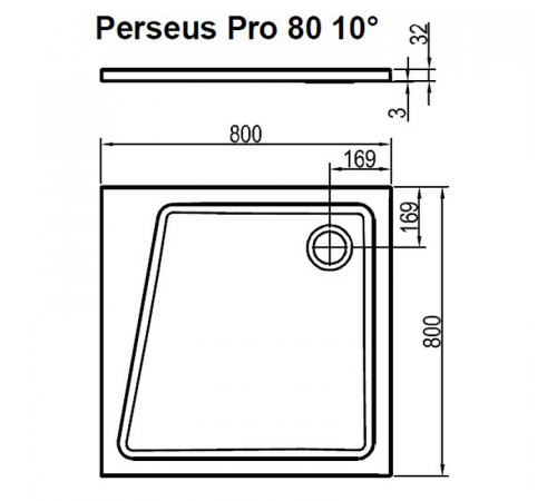 Душевой поддон из искусственного камня Ravak 10° Perseus Pro 80x80 XA054401010 Белый