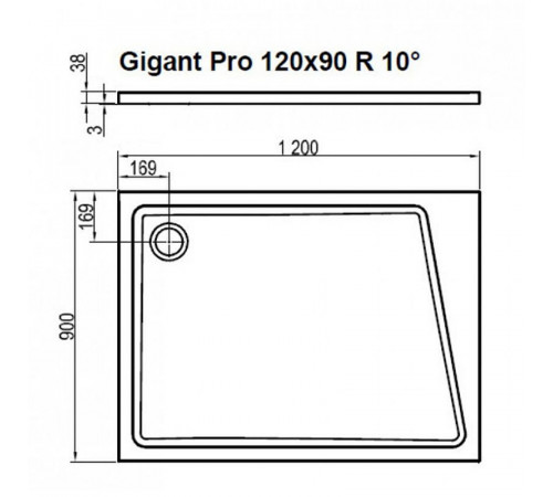 Душевой поддон из искусственного камня Ravak 10° Gigant Pro 120x90 XA05G70101P Белый