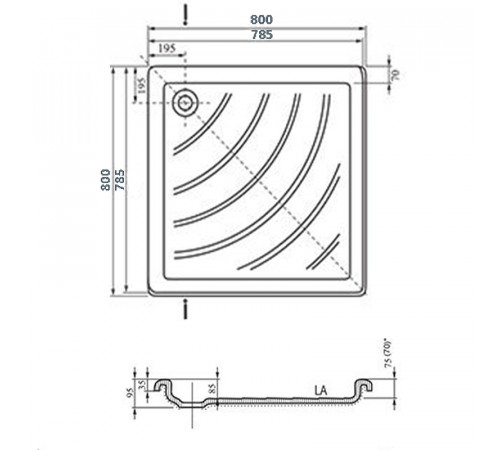 Акриловый поддон для душа Ravak Angela 80х80 LA A014401220 Белый