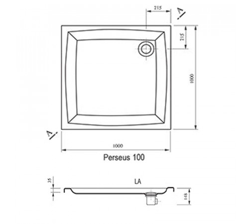 Акриловый поддон для душа Ravak Galaxy Elipso LA 100х100 A02AA01210 Белый
