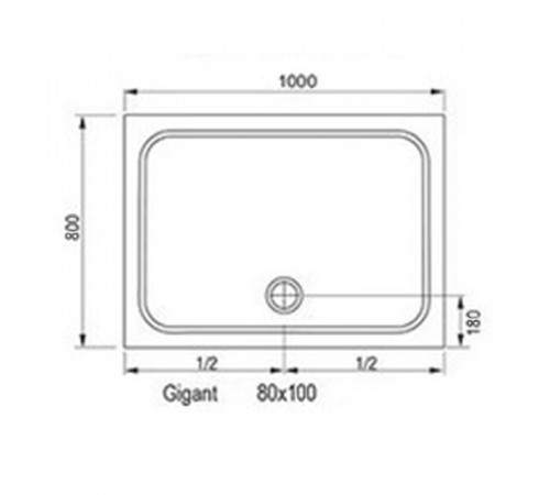 Акриловый поддон для душа Ravak Gigant 100x80 LA XA01A401210 Белый