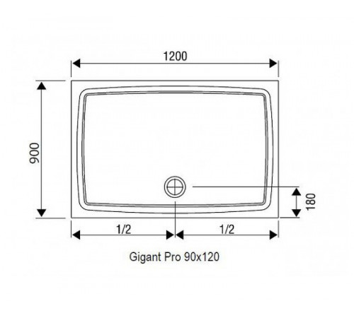 Акриловый поддон для душа Ravak Gigant 120x90 LA XA01G701210 Белый