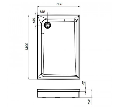 Акриловый поддон для душа AM.PM Gem 120х80 W90T-404-12080W Белый