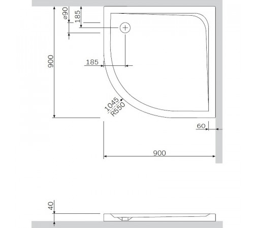 Акриловый поддон для душа AM.PM Spirit W7AT-GSR0-090W Белый