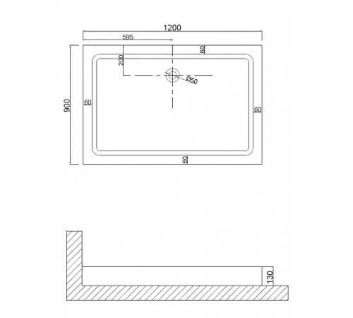 Душевой поддон из АБС-пластика Niagara Nova 120x90 NG-120-90Q Белый