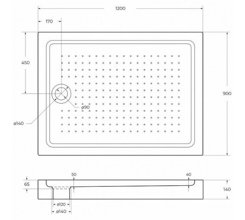 Акриловый поддон для душа BelBagno Tray 120x90 TRAY-BB-AH-120/90-15-W Белый