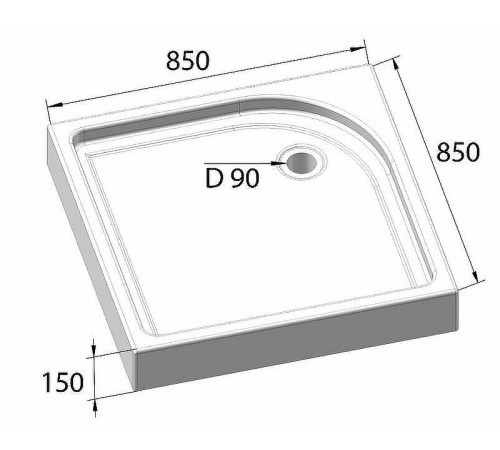 Акриловый поддон для душа BelBagno Tray 85х85 TRAY-BB-A-85-15-W Белый