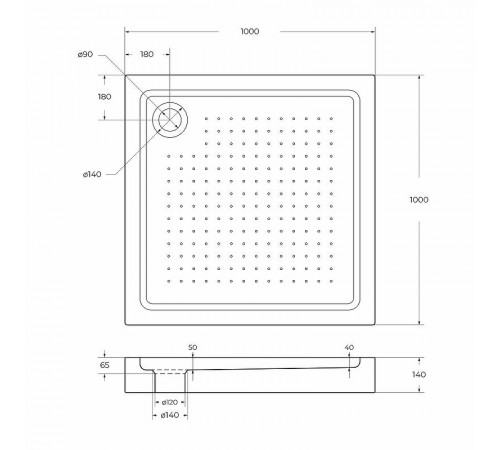 Акриловый поддон для душа BelBagno Tray 100x100 TRAY-BB-A-100-15-W Белый