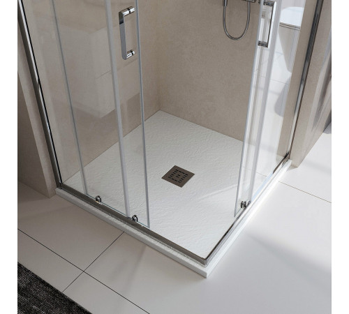 Душевой поддон из искусственного камня BelBagno Uno 90x90 TRAY-MR-UNO-A-90-35-W-CR Белый