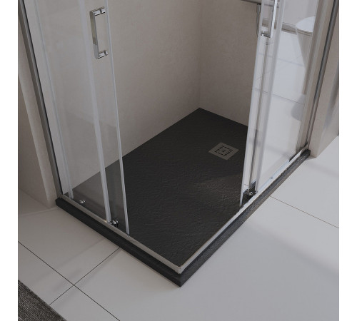 Душевой поддон из искусственного камня BelBagno Uno 120x80 TRAY-MR-UNO-AH-120/80-35-NERO-CR Черный матовый