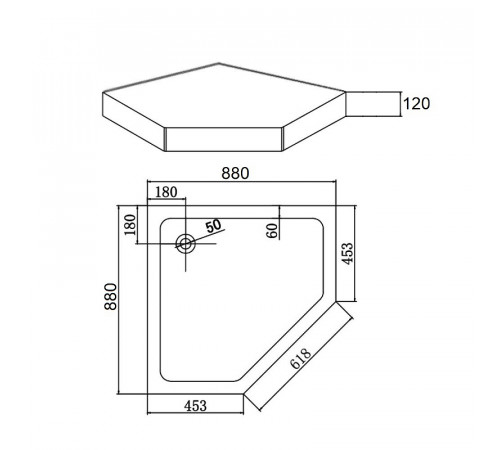 Акриловый поддон для душа Agger 90x90 A03-090TCR/T Белый