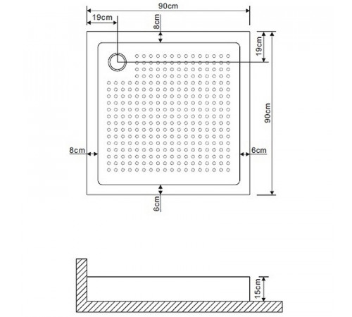 Акриловый поддон для душа Grossman 90х90 GR-119109020 Белый