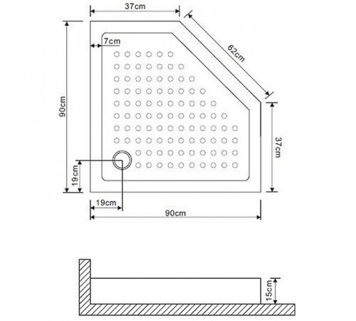 Акриловый поддон для душа Grossman 90х90 GR-80900920 Белый