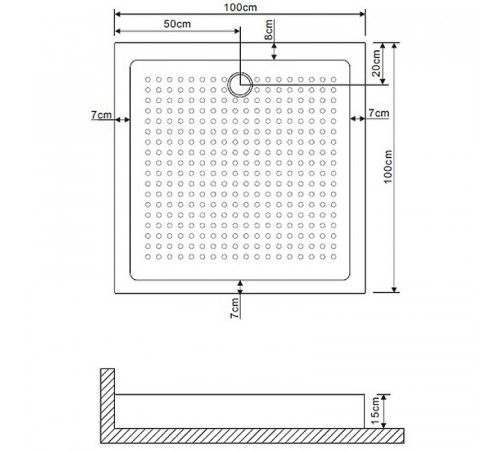 Акриловый поддон для душа Grossman 100х100 GR-119110020 Белый