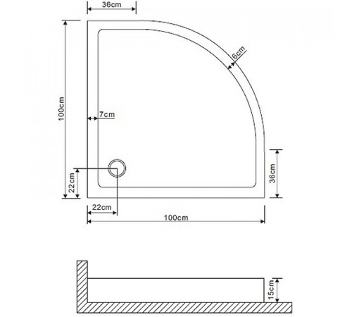 Акриловый поддон для душа Grossman 100х100 GR-119210020 Белый