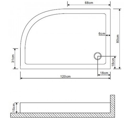 Акриловый поддон для душа Grossman 120х80 GR-119212020L Белый