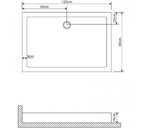 Акриловый поддон для душа Grossman 120х80 GR-31200920R Белый