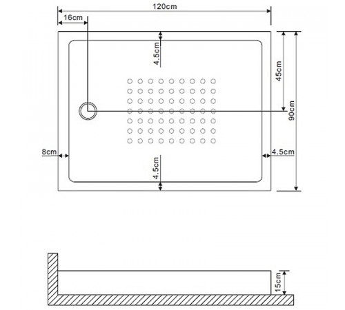 Акриловый поддон для душа Grossman 120х90 GR-11200920R Белый