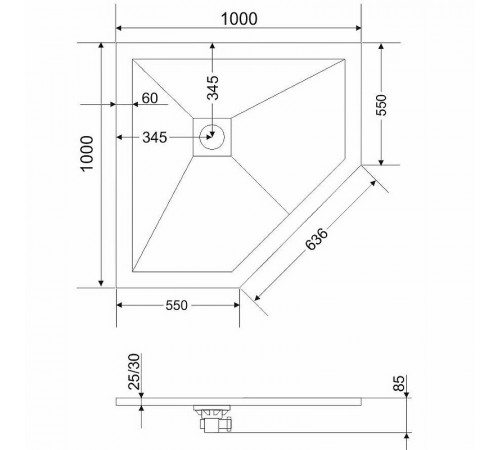 Душевой поддон из искусственного камня Grossman Strong 100x100 GR-S1100100D Белый