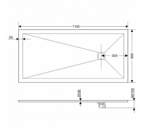 Душевой поддон из искусственного камня Grossman Strong 90x110 GR-S190110Q Белый