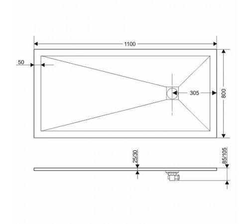 Душевой поддон из искусственного камня Grossman Strong 80x110 GR-S180110Q Белый