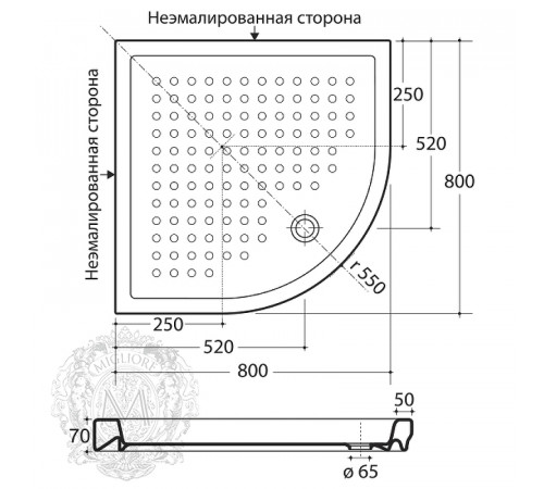 Керамический душевой поддон Migliore 80х80 ML.PDA-28.390.BI Белый