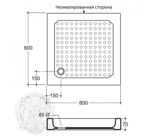 Керамический душевой поддон Migliore 80x80 ML.PDQ-28.370.BI Белый