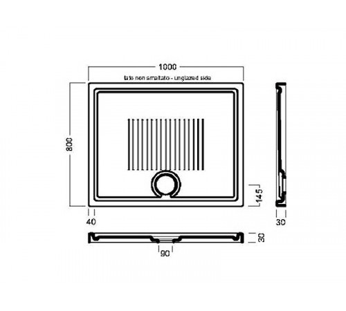 Керамический поддон для душа Hatria Lif H3 100x80 Y1ZY01 Белый