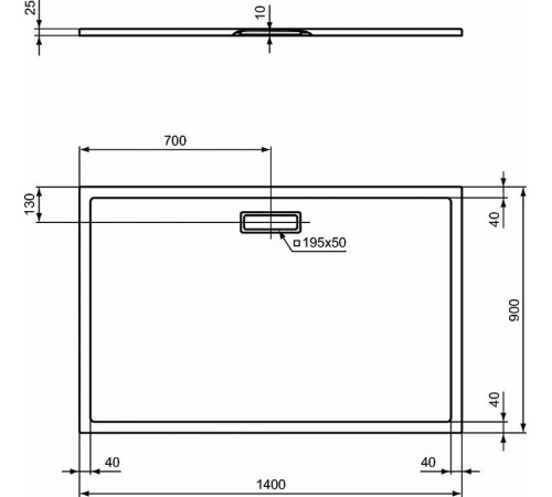 Акриловый поддон для душа Ideal Standard Ultraflat New 140х90 T448401 Белый