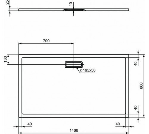 Акриловый поддон для душа Ideal Standard Ultraflat New 140х80 T447001 Белый