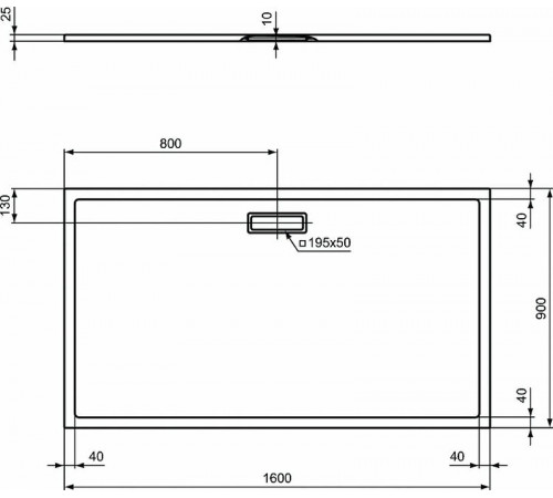 Акриловый поддон для душа Ideal Standard Ultraflat New 160х90 T448501 Белый