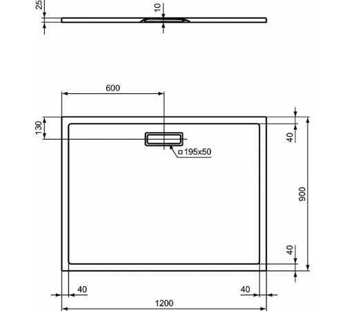 Акриловый поддон для душа Ideal Standard Ultraflat New 120х90 T448301 Белый