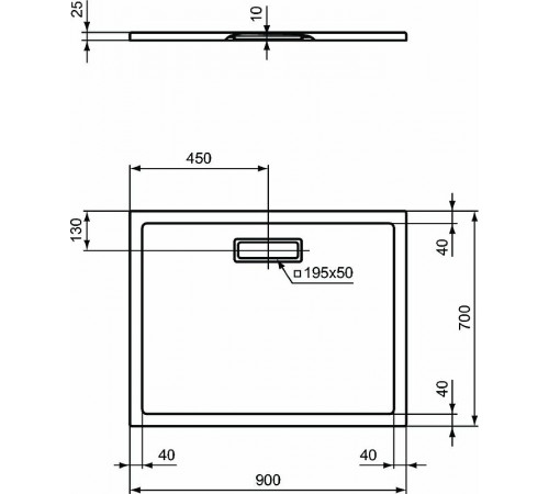 Акриловый поддон для душа Ideal Standard Ultraflat New 90х70 T447401 Белый