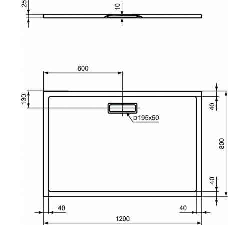 Акриловый поддон для душа Ideal Standard Ultraflat New 120х80 T446901 Белый