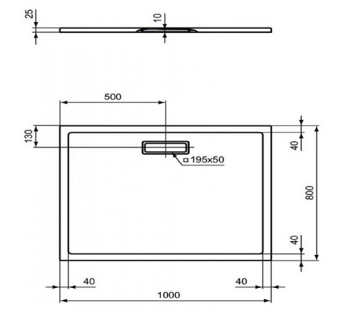 Акриловый поддон для душа Ideal Standard Ultraflat New 100х80 T4468V3 Черный шелк