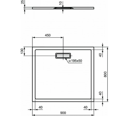 Акриловый поддон для душа Ideal Standard Ultraflat New 90х80 T448101 Белый