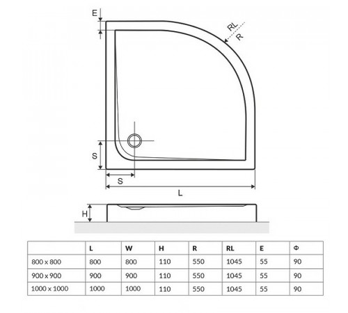 Акриловый поддон для душа Excellent Sense Compact 80x80 BREX.SEN08WHC Белый