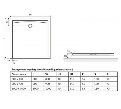 Акриловый поддон для душа Excellent Forma 80x80 BREX.FOR08WHN Белый