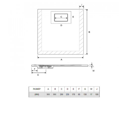 Акриловый поддон для душа Excellent Lavano Slim 90х90 BREX.1102.090.090.WHN Белый