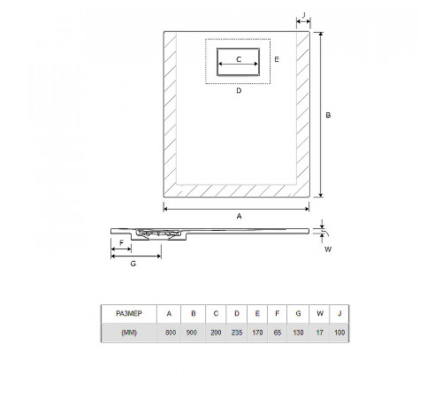 Акриловый поддон для душа Excellent Lavano Slim 90х80 BREX.1103.090.080.WHN Белый